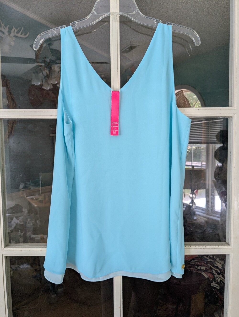 Lilly Pullitzer Reversible Florin Tank Top In Blue Ibiza Size Medium - Picture 5 of 7